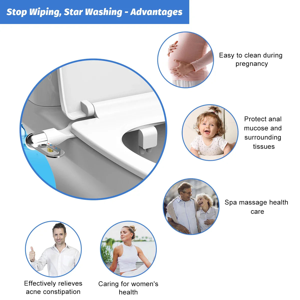 1 Attachment Bidet Toilet Seat Ultra Slim