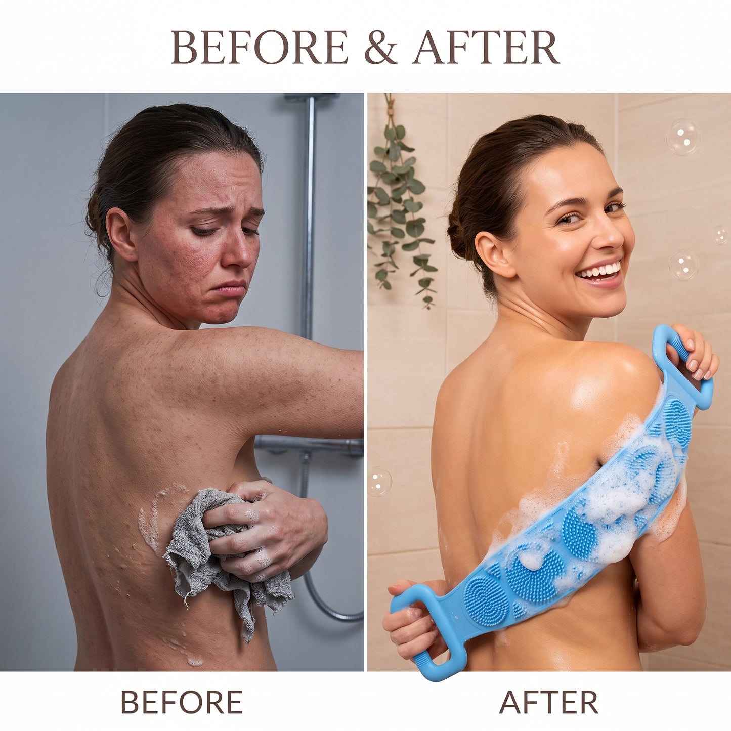 SilkyScrub Silicone Body Scrubber – Soft Skin, Rich Foam