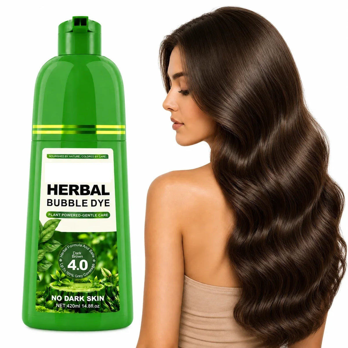 Hair Dye Shampoo 3 in 1, Herbal Hair Color Shampoo