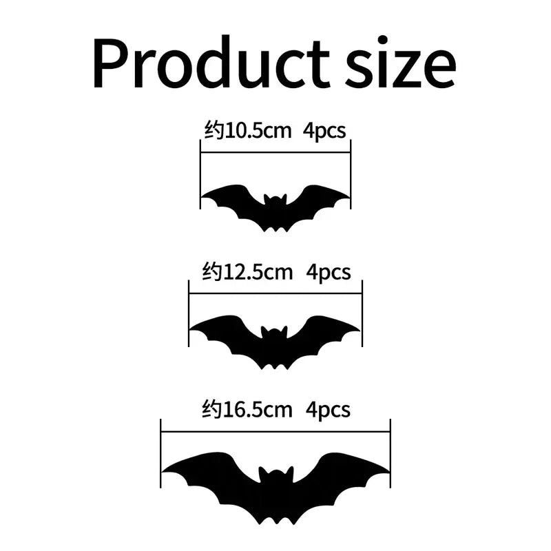 🦇 3D LED Bat Wall Decorations – Bendable Glow-in-Dark Halloween Decor for Walls, Windows & Parties