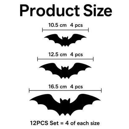 🦇 3D LED Bat Wall Decorations – Bendable Glow-in-Dark Halloween Decor for Walls, Windows & Parties