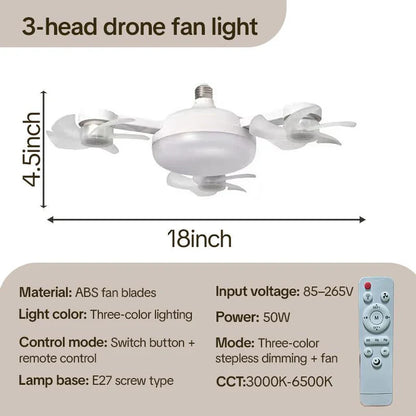 Summer Cooling Ceiling Fan Light with Remote