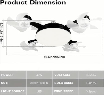 Summer Cooling Ceiling Fan Light with Remote