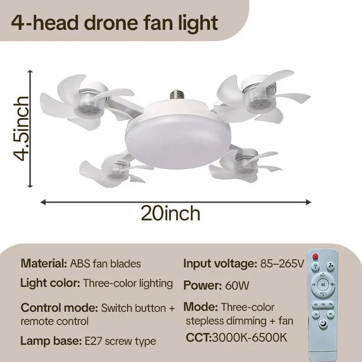 Summer Cooling Ceiling Fan Light with Remote