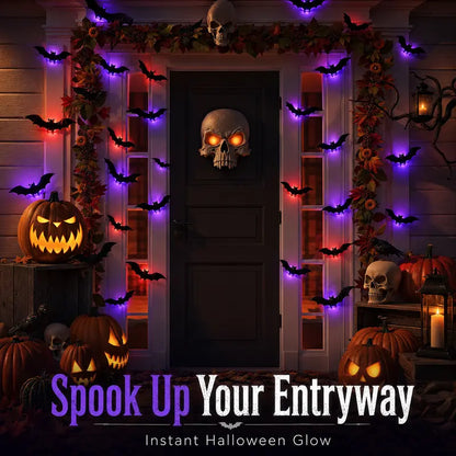 🦇 3D LED Bat Wall Decorations – Bendable Glow-in-Dark Halloween Decor for Walls, Windows & Parties