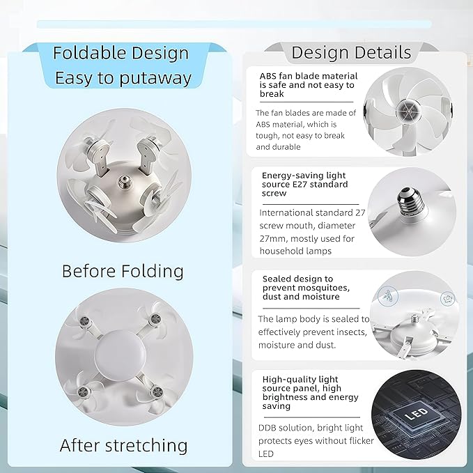 Summer Cooling Ceiling Fan Light with Remote