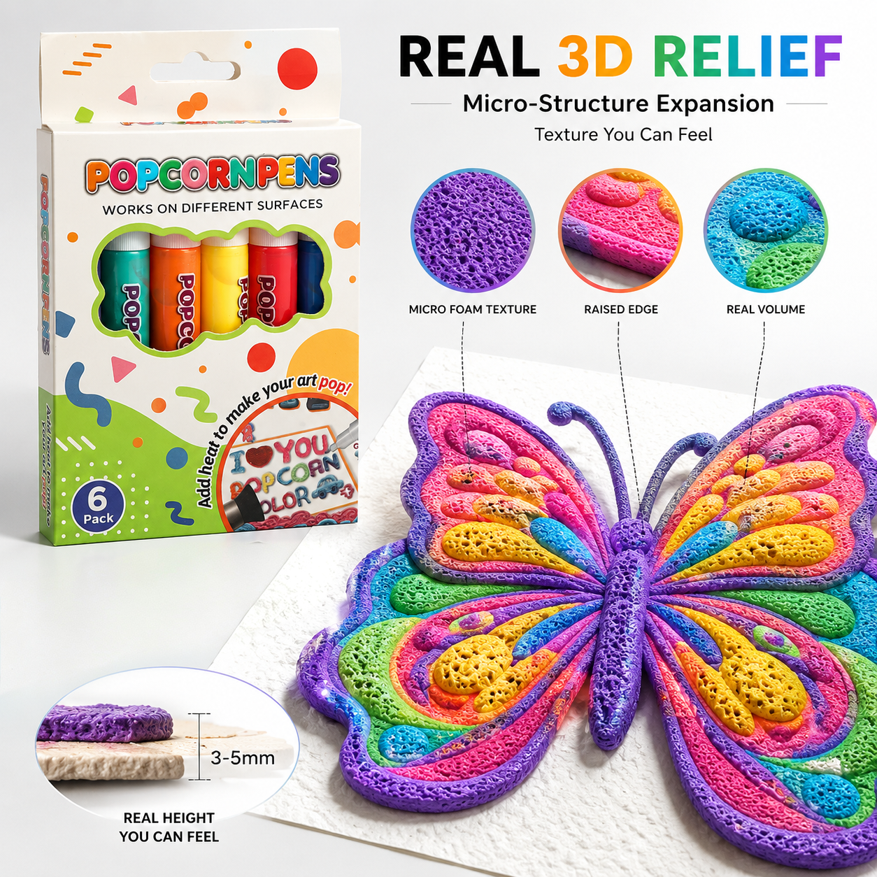 Topacme® 3D Relief Art Pen – Turn Flat Drawings Into Touchable 3D Art🪄