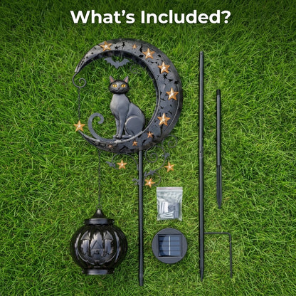 Solar Powered Pumpkin Moon Garden Stake Light