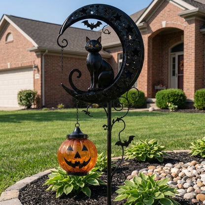 Solar Powered Pumpkin Moon Garden Stake Light