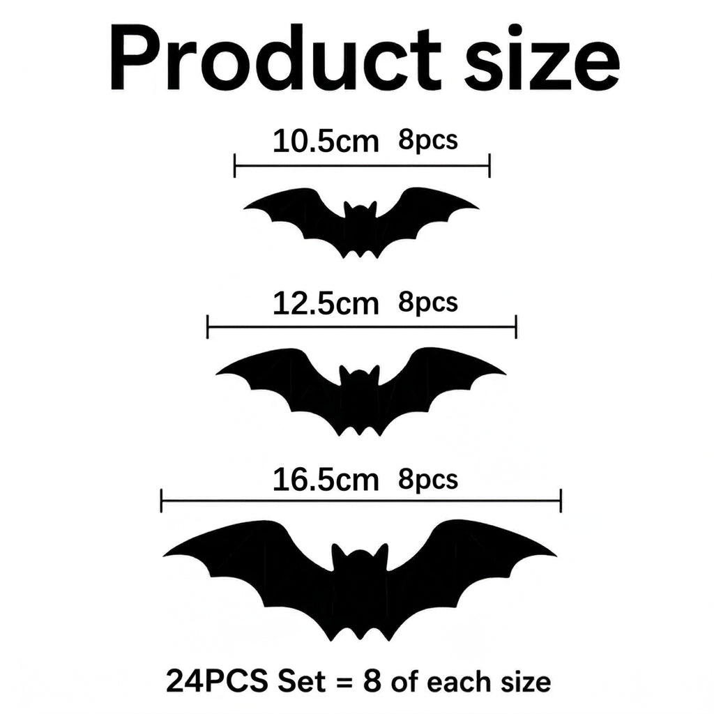🦇 3D LED Bat Wall Decorations – Bendable Glow-in-Dark Halloween Decor for Walls, Windows & Parties