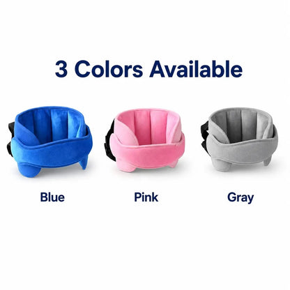 Soft Plush Adjustable Car Seat Head Support Strap with Padded Side Cushions for Kids
