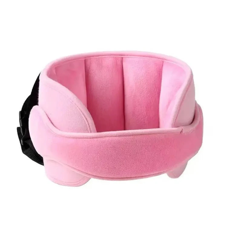 Soft Plush Adjustable Car Seat Head Support Strap with Padded Side Cushions for Kids