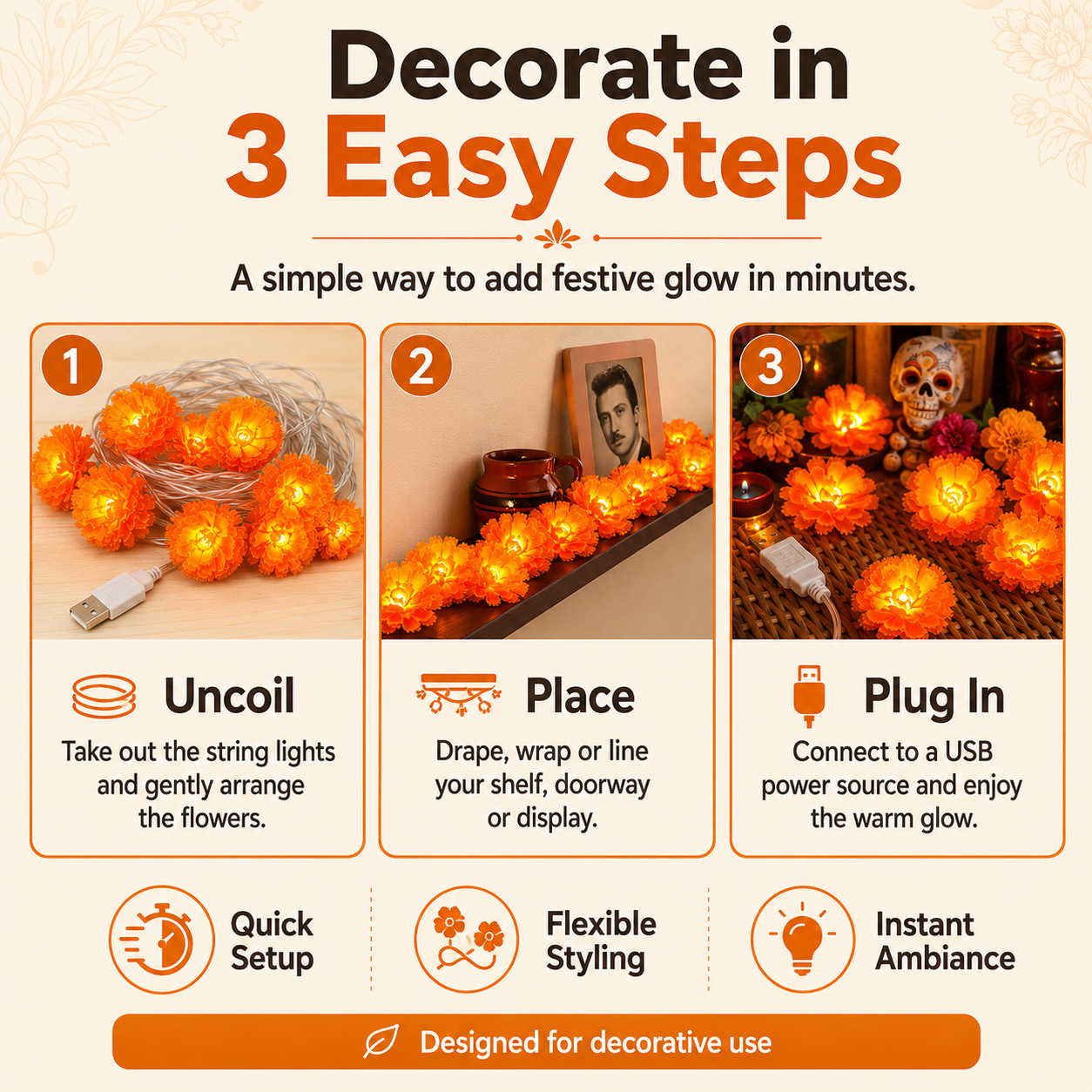 Marigold Glow™ LED Garland