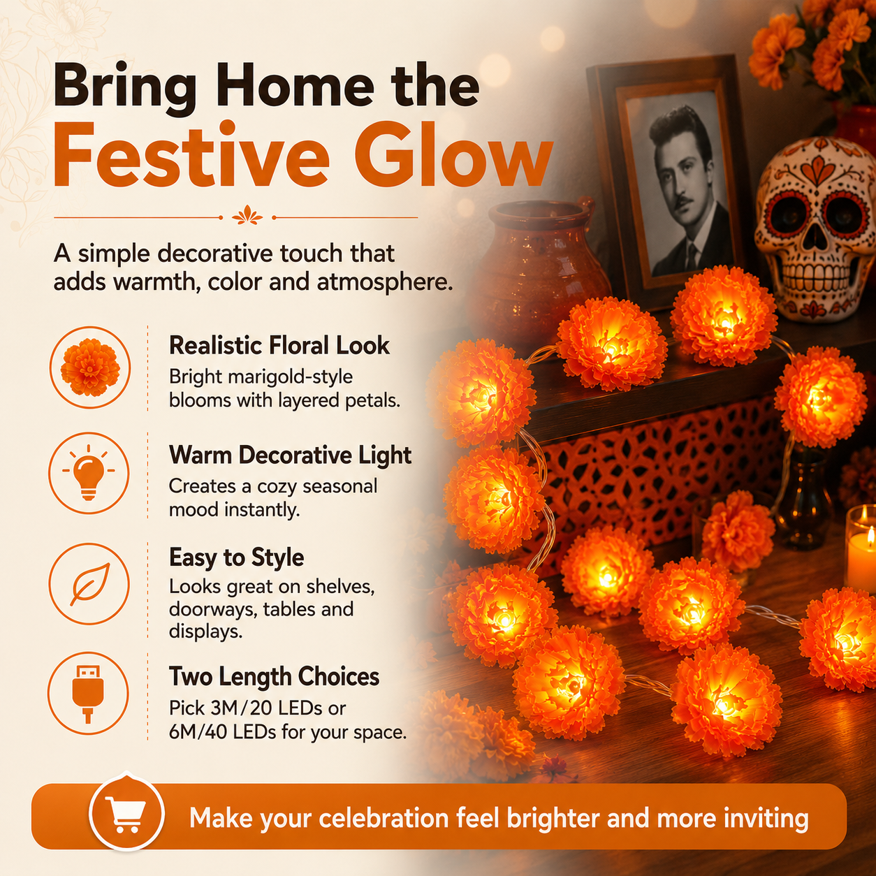Marigold Glow™ LED Garland