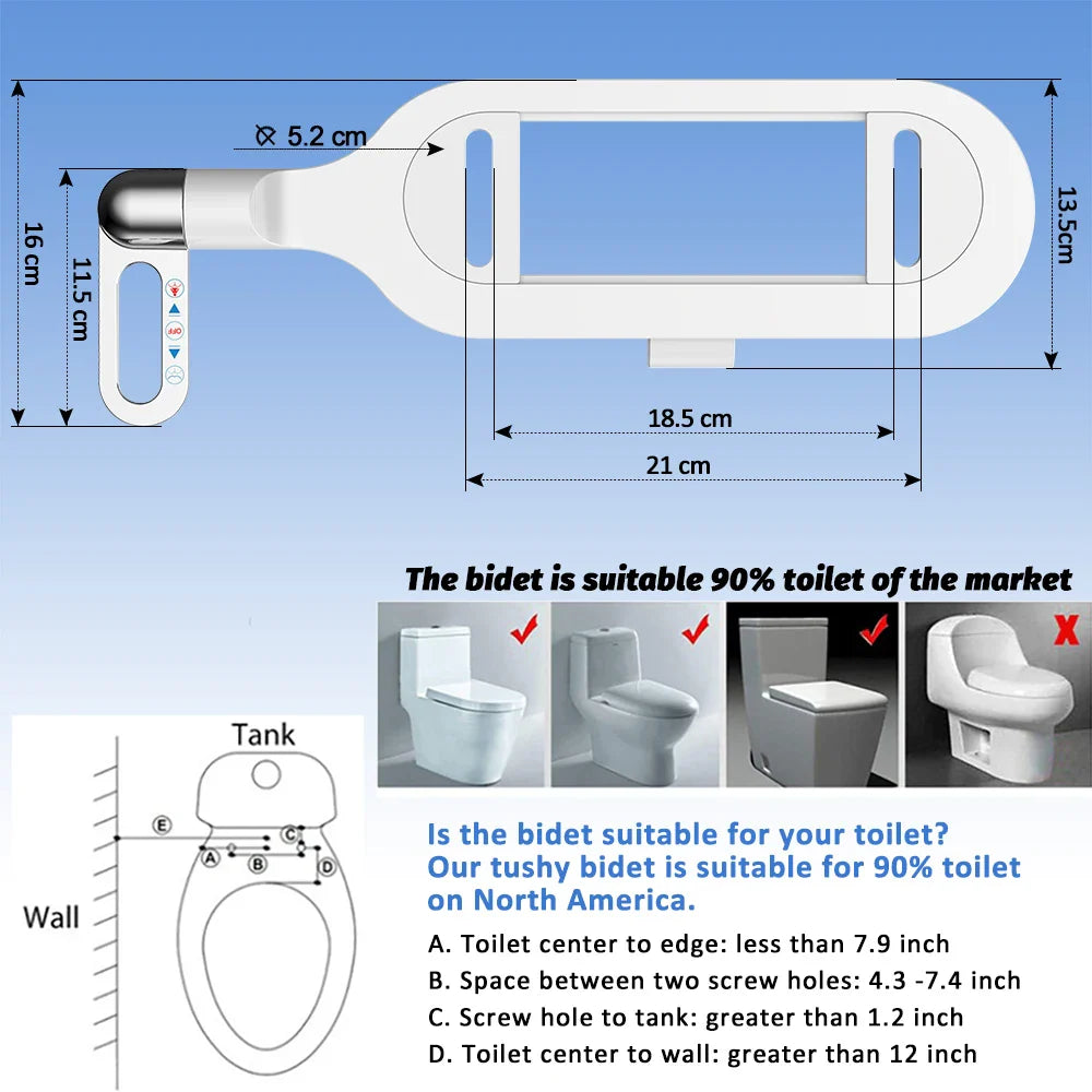 1  Attachment Bidet Toilet Seat Ultra Slim