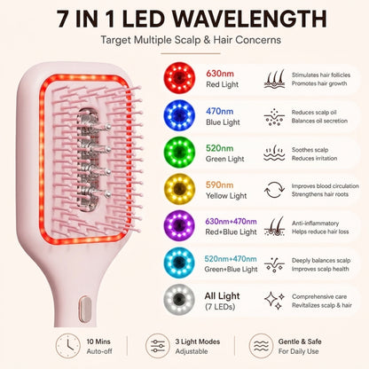 GlowUp 3-in-1 LED Hair Growth & Scalp Massage Brush