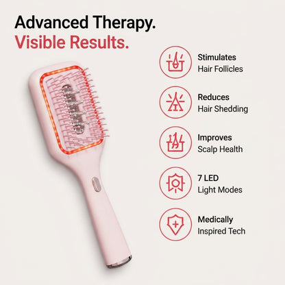 GlowUp 3-in-1 LED Hair Growth & Scalp Massage Brush