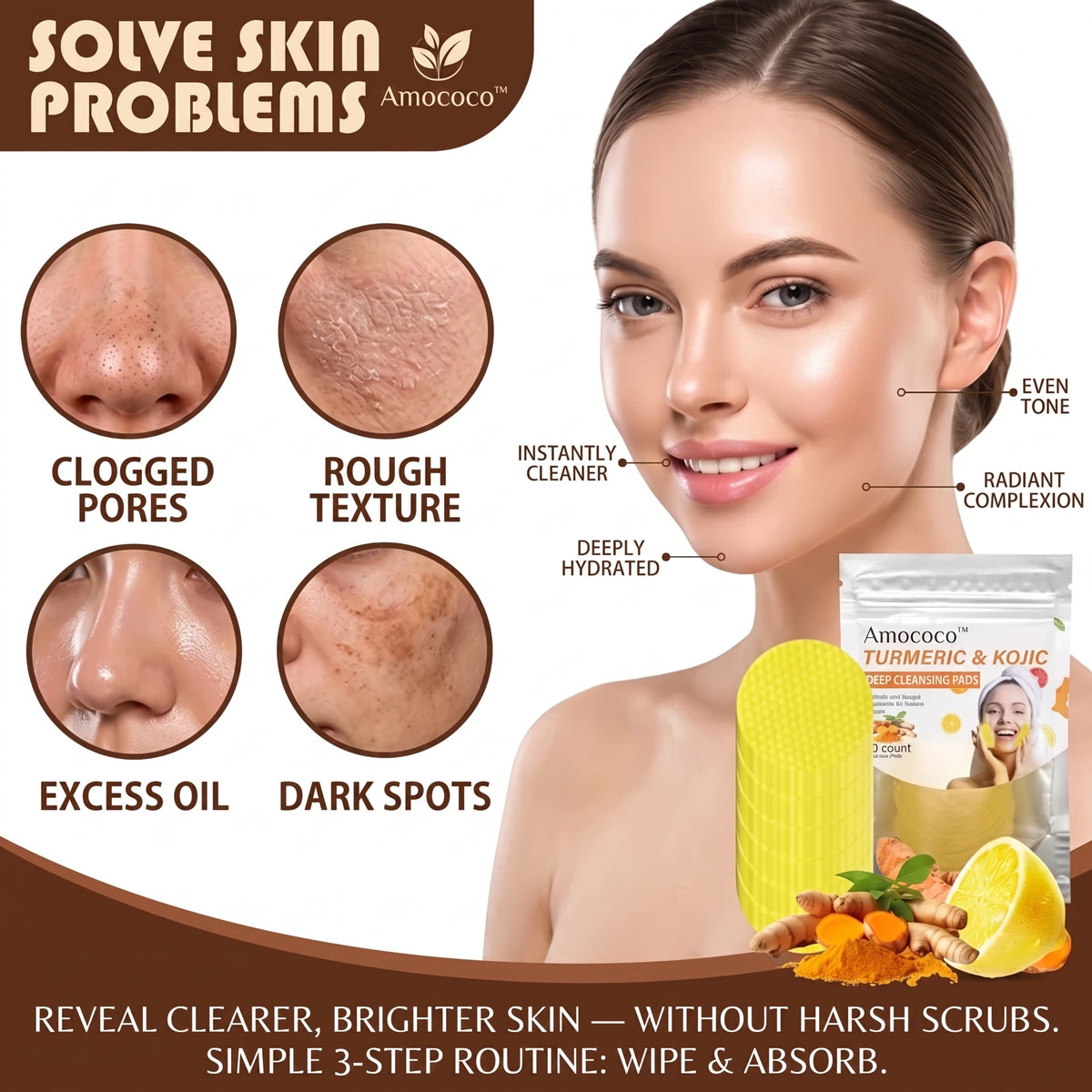 Turmeric & Kojic Acid Glow Pads – Brighter Skin, Fewer Dark Spots
