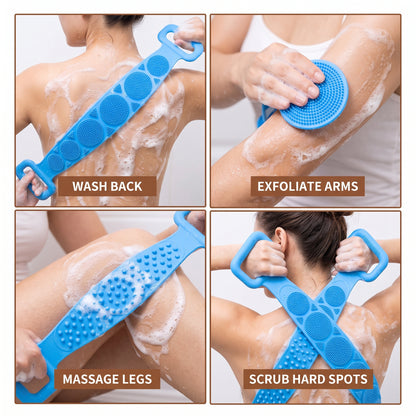 SilkyScrub Silicone Body Scrubber – Soft Skin, Rich Foam