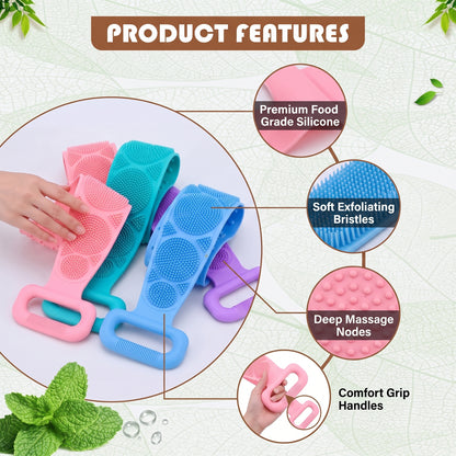 SilkyScrub Silicone Body Scrubber – Soft Skin, Rich Foam