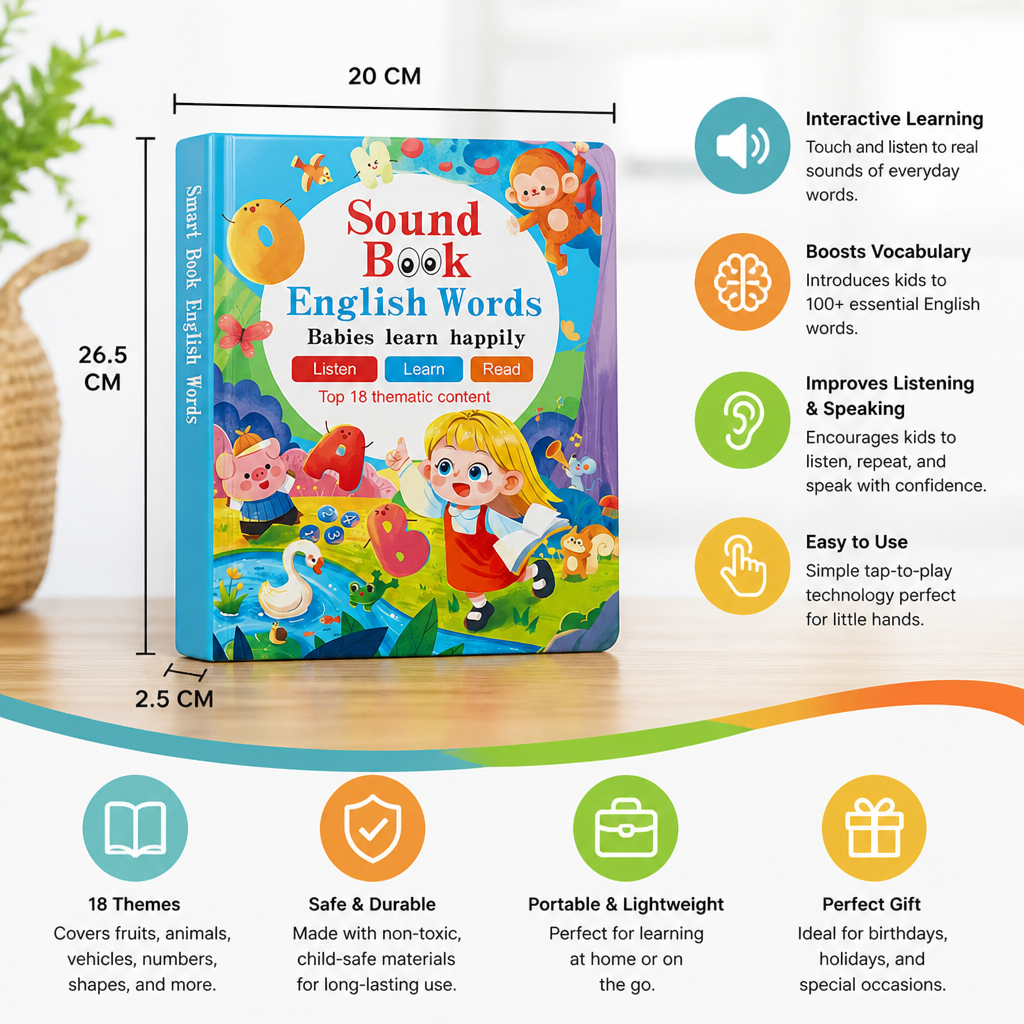 Interactive English Sound Book for Kids - Tap & Listen - Fun & Easy Early Learning