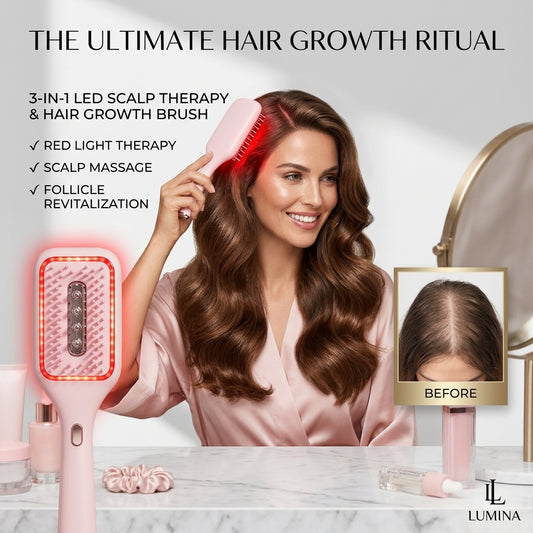 GlowUp 3-in-1 LED Hair Growth & Scalp Massage Brush