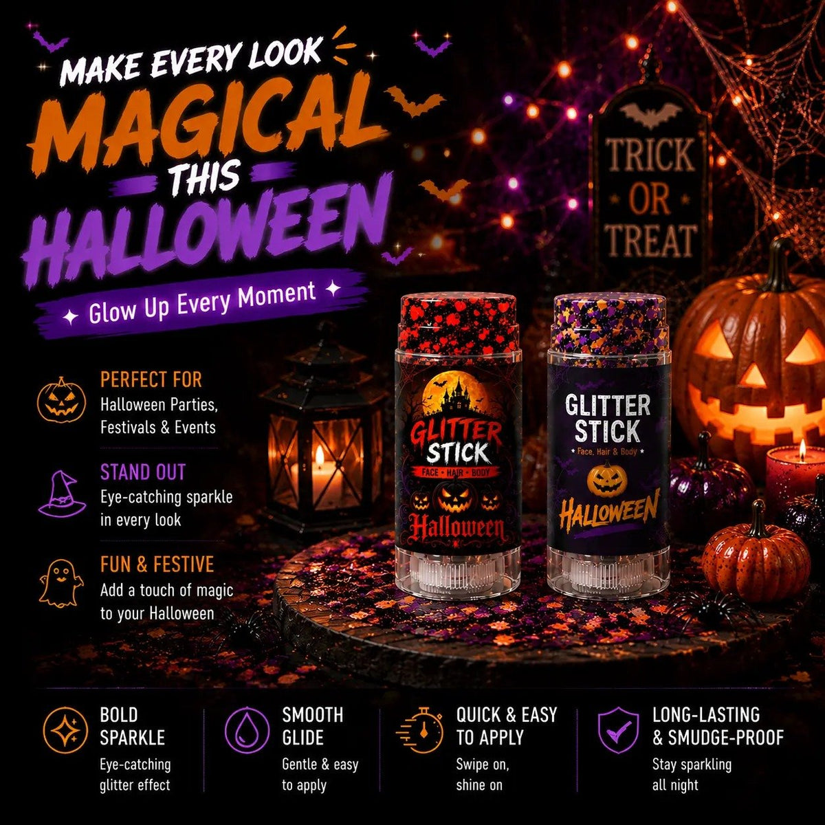 🎃Halloween Glitter Stick for Face, Hair & Body