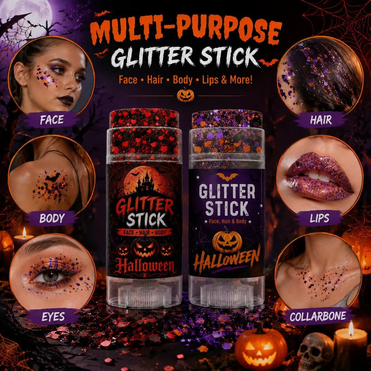 🎃Halloween Glitter Stick for Face, Hair & Body