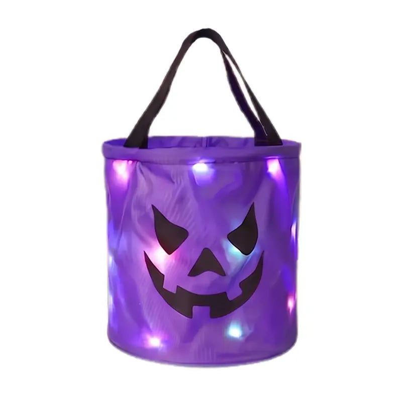 LED Light-Up Halloween Trick-or-Treat Bucket | Glow Candy Bag for Kids