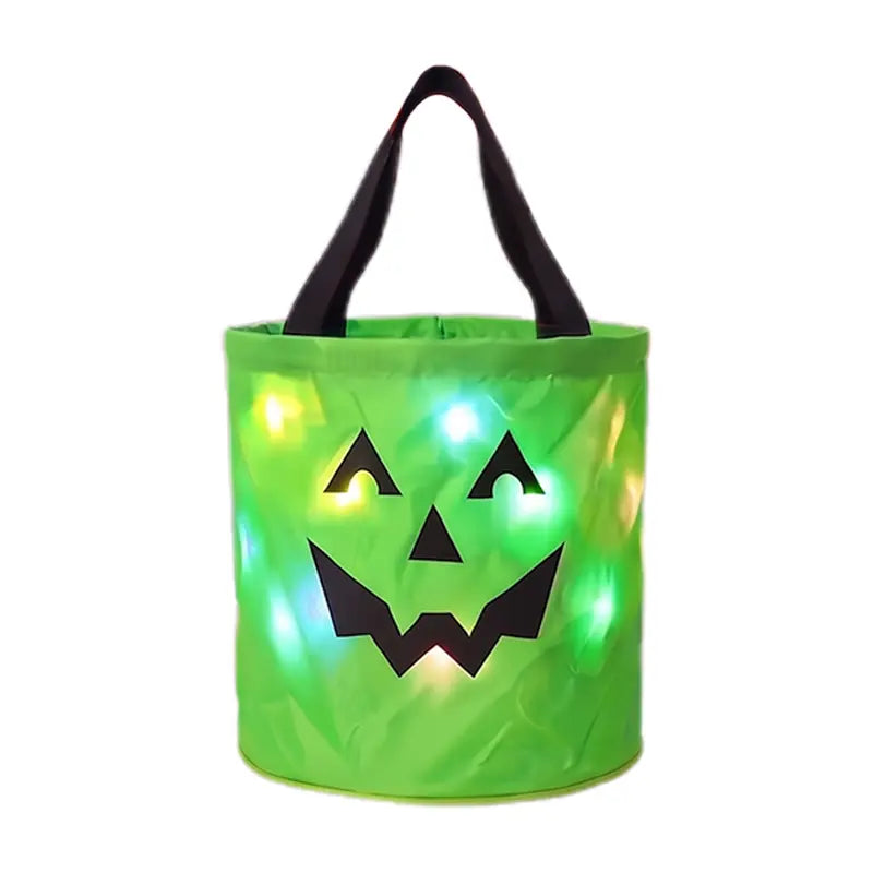 LED Light-Up Halloween Trick-or-Treat Bucket | Glow Candy Bag for Kids