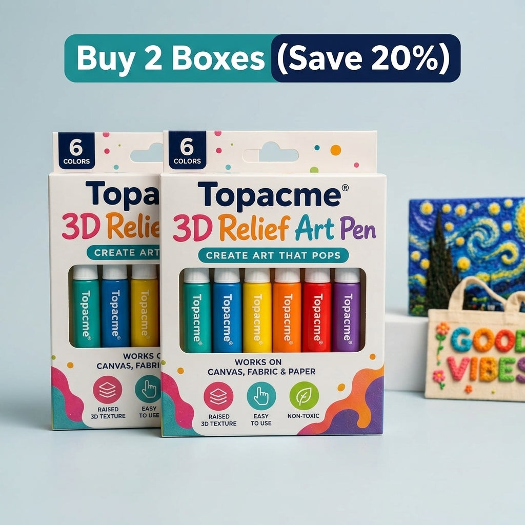 Topacme 3D Texture Pen – Safe Water-Based Formula for Kids and Adults