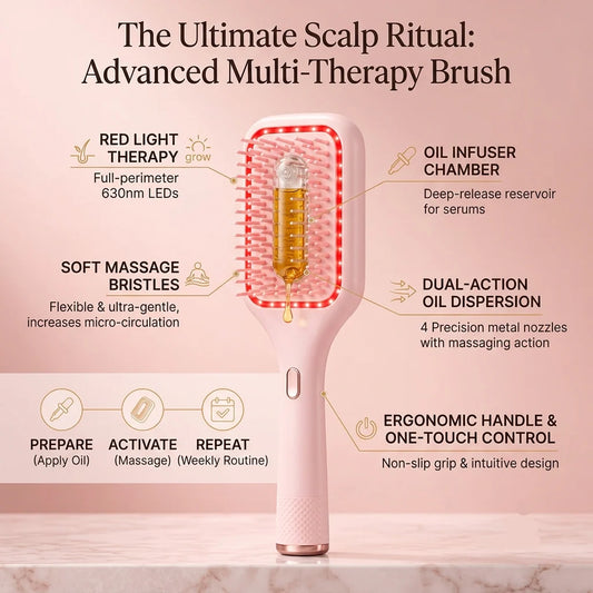 GlowUp 3-in-1 LED Hair Growth & Scalp Massage Brush