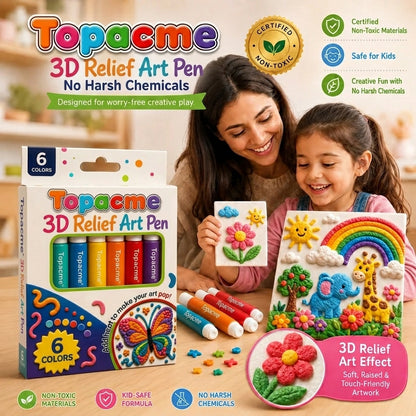 Topacme 3D Texture Pen – Safe Water-Based Formula for Kids and Adults