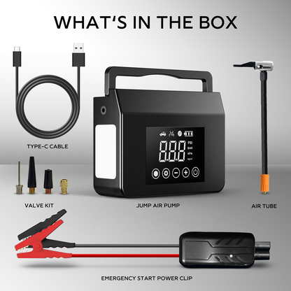 4000A Car Jump Starter with Smart Air Compressor – 15000mAh Battery Pack