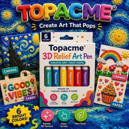 Topacme 3D Texture Pen – Safe Water-Based Formula for Kids and Adults
