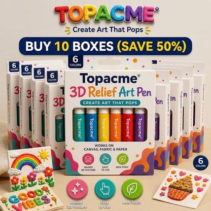 Topacme 3D Texture Pen – Safe Water-Based Formula for Kids and Adults
