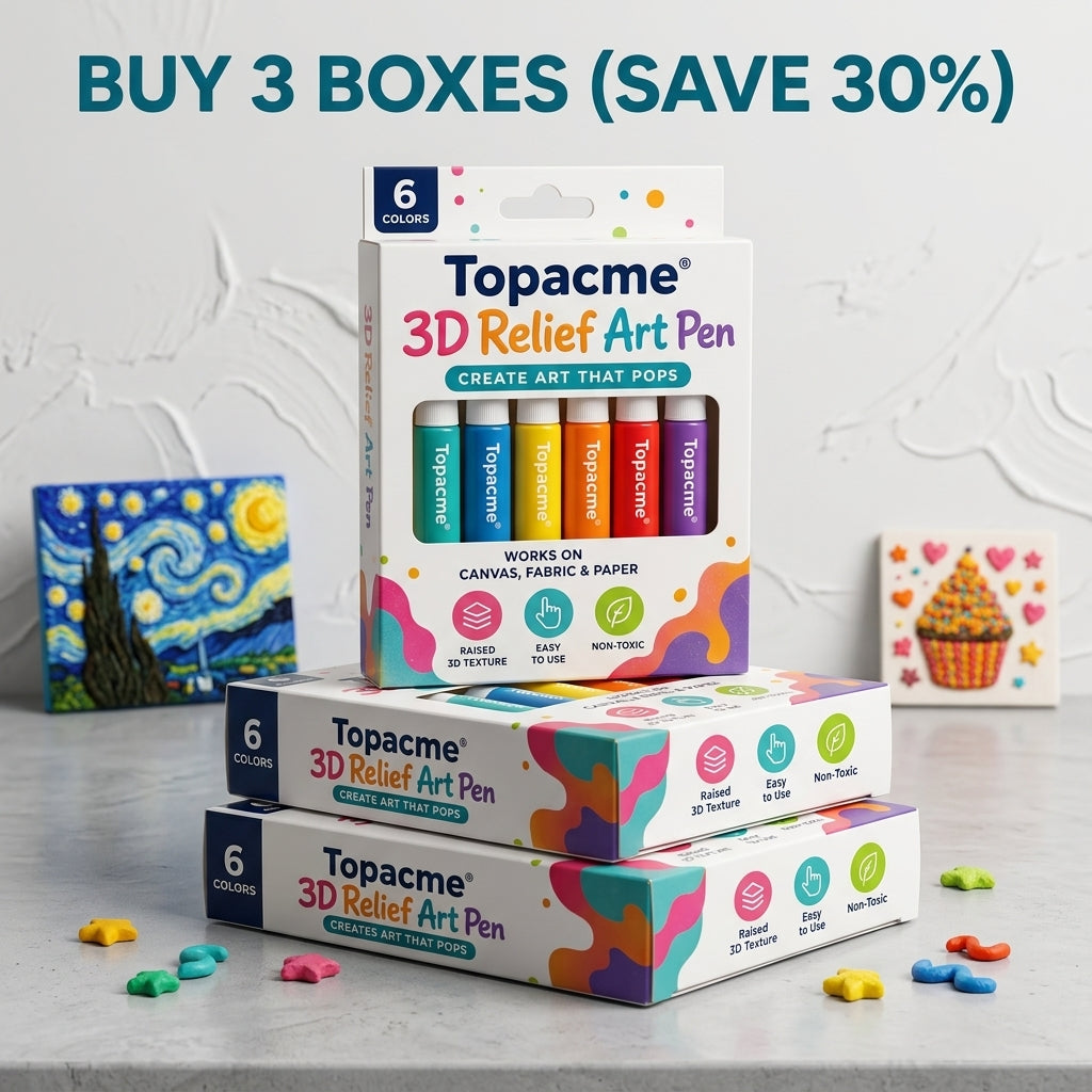 Topacme 3D Texture Pen – Safe Water-Based Formula for Kids and Adults