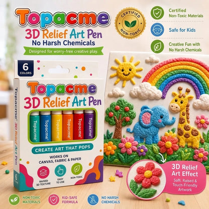 Topacme 3D Texture Pen – Safe Water-Based Formula for Kids and Adults