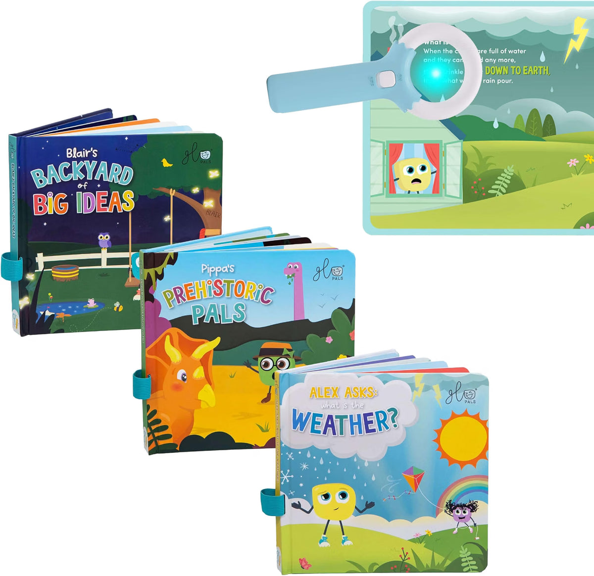 Light-Up Kids Books 3-Pack Library, Early Reader Stories that Glow