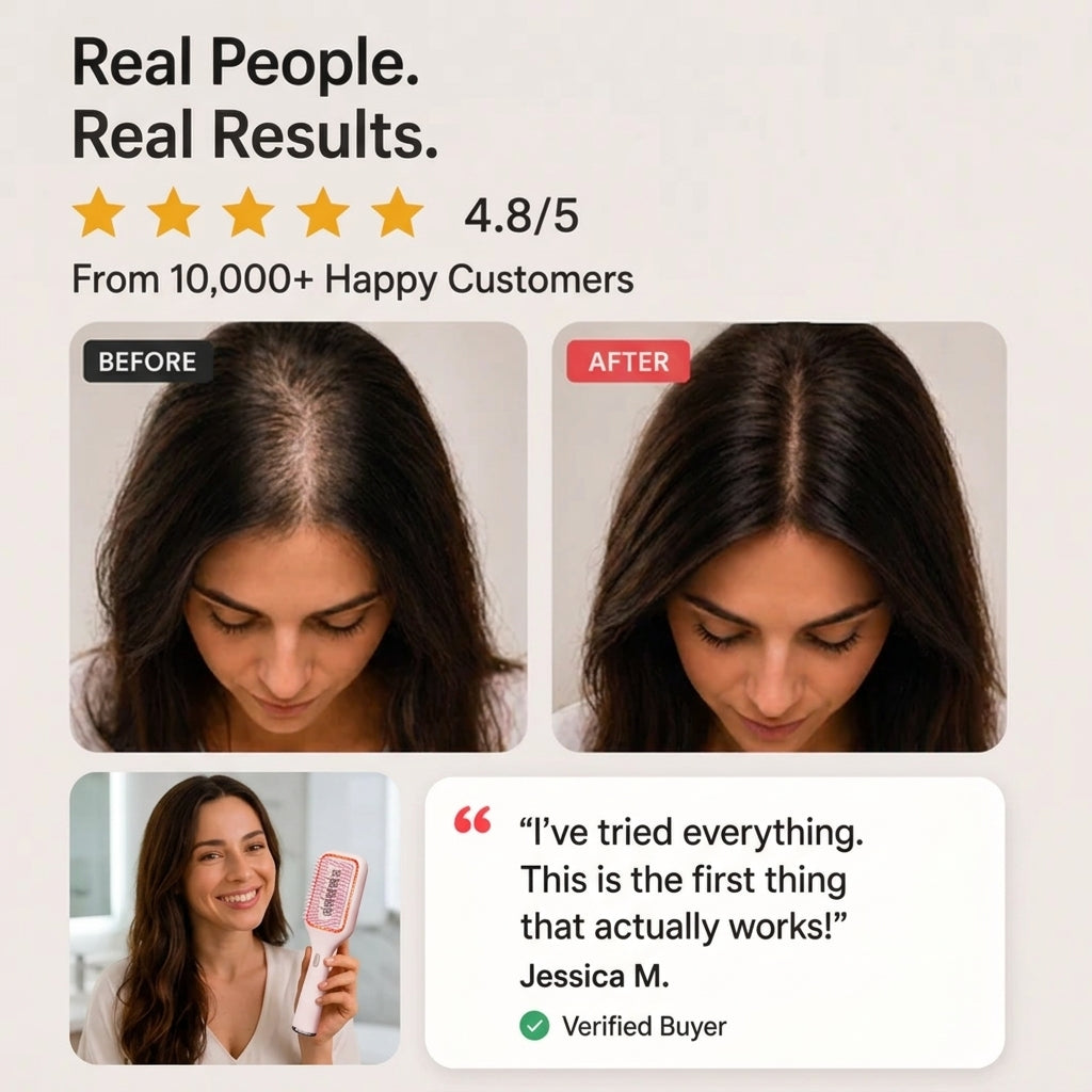 GlowUp 3-in-1 LED Hair Growth & Scalp Massage Brush